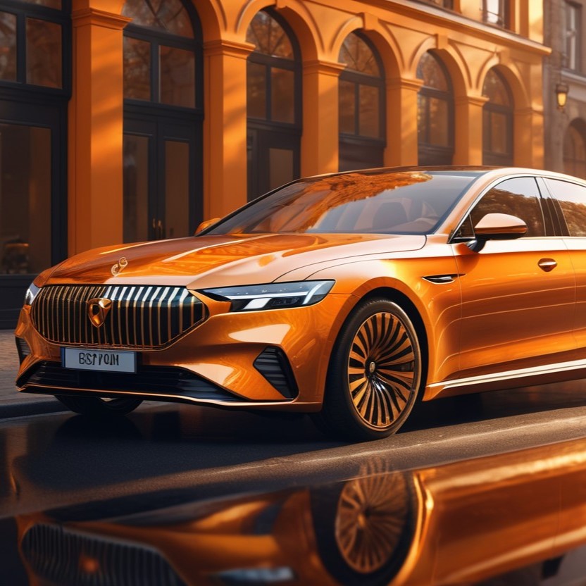 Orange Ceramic Car 1