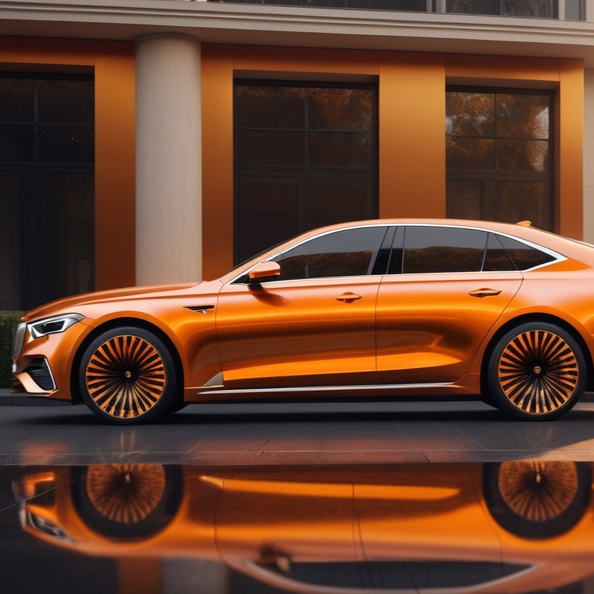 Orange Ceramic Car 3