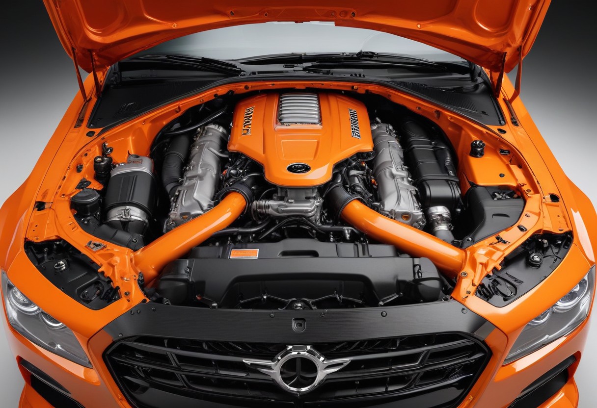 Orange Ceramic Car Engine